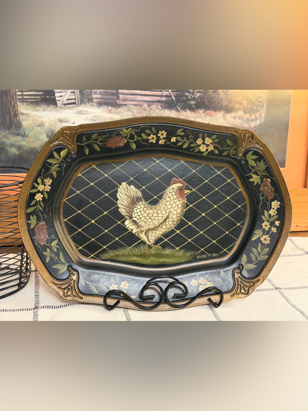 Vintage Tam San Designs Decorative Chicken Platter